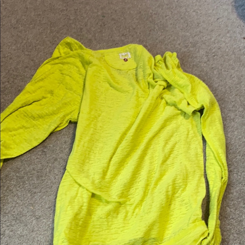 Bright green long sleeved shirt